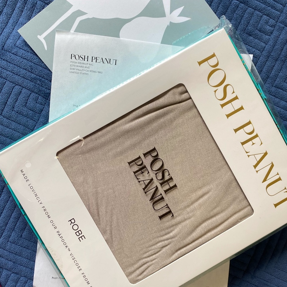 Posh Peanut Mommy Robe - color taupe - Soft Bamboo - Size L - NWT